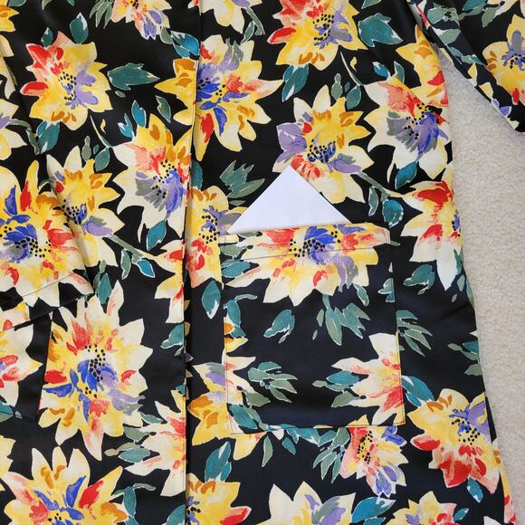 EUC Ava & Viv Size X (14) Open Belted Tie Wrap Jacket Pockets Collar Floral - Picture 10 of 16